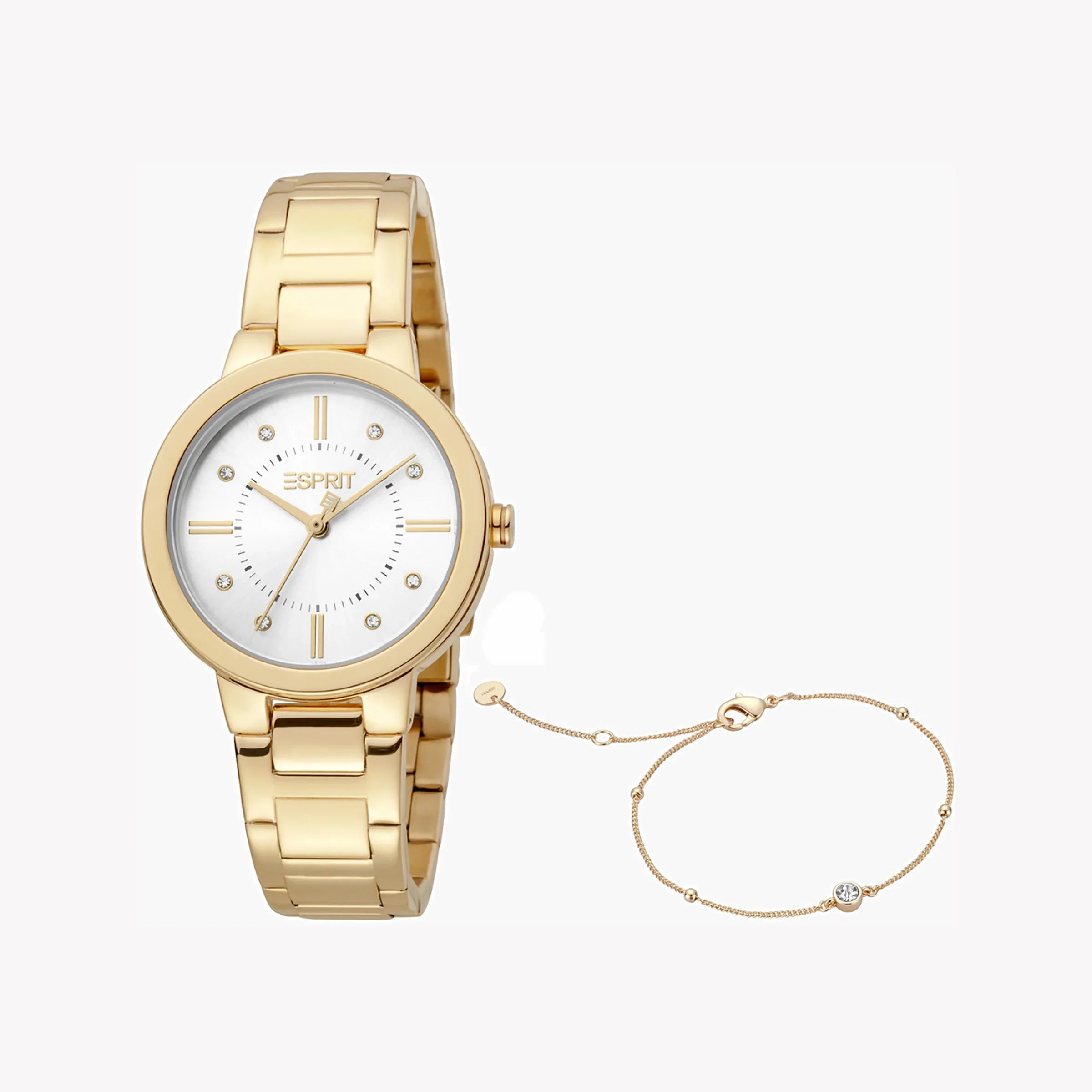 Esprit Women's Gold Stainless Steel Watch, Silver Dial | Es1l147m0075-0