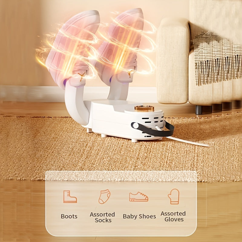 Fast Drying Deodorizing Boot Dryer, Work Boot Dryer, Boot Warmer, Electric Shoe Dryer, Portable Quiet Boot Dryer with Smart Timer, Auto Off Timer, Folding Design and Smart Panel for Work Boot Gloves Hats Socks Ski Boots (Euro