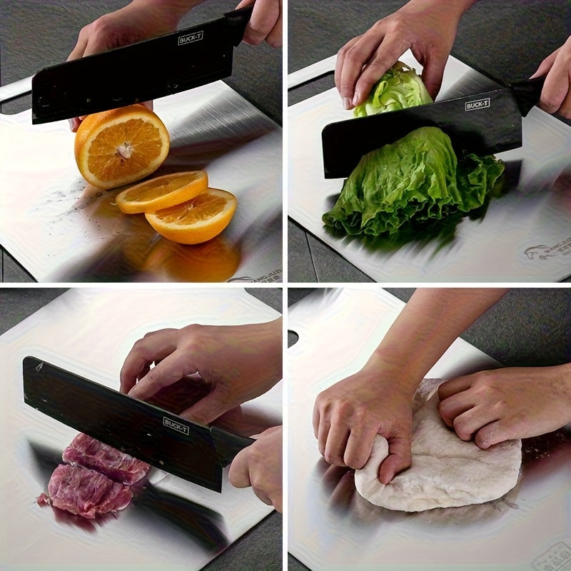 1pc High-Quality Stainless Steel Kitchen Cutting Board - Double-Sided, Non-Slip, Easy to Clean, Ideal for Vegetables, Fruits, and Meats, Kitchen Essentials|Modern Kitchen Accessory|Durable Cutting Surface, Cutting Boards for